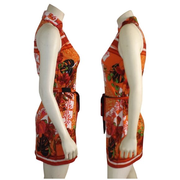 CACHE Mini Dress/Long Top, S, Ultra short, Collar, Sash/Belt, Snaps, Sleeveless - Picture 9 of 12